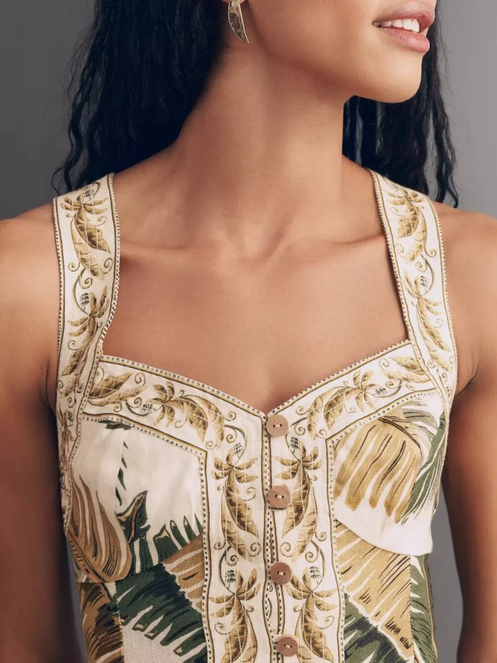 FARM RIO ORIGINAL from ANTHROPOLOGIE 100% Linen Trancoso Mini Dress SMALL NWT
